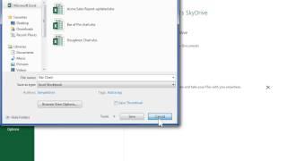 Excel 2013 Save onto SkyDrive and Share