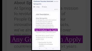 Springworks Is Hiring | Work From Home Job #viralvideo #ystshorts #jobse #remotework #trending