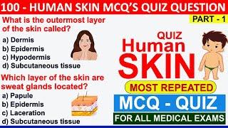 mcq on human skin | integumentary system multiple choice questions | skin mcqs for nursing exams