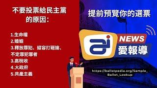 不要投票給民主黨的原因 | AI News 愛報導