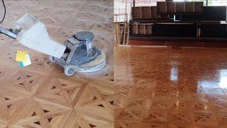 Amazing transformation to the floor with varnish Satin