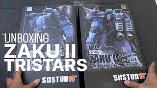 UNBOXING PG ZAKU 2 TRISTARS RESIN GARAGE KIT SH STUDIO