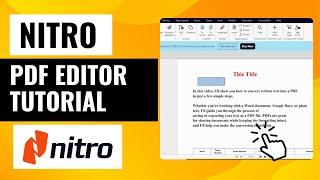 Nitro PDF Editor Tutorial | Complete Beginner’s Guide