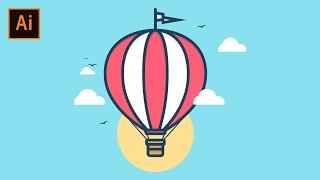 Adobe Illustrator Tutorial — How to Create a Hot Air Balloon Illustration