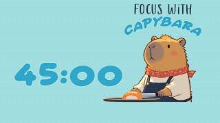 3x45 Pomodoro for ADHD Focus - Deep Focus with Capybara | ADHD Lofi Music for Focus