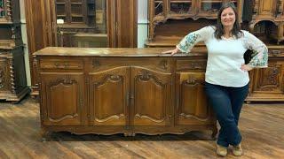 Charming Vintage French Country Sideboard: 1930s Oak Furniture Showcase | EuroLuxHome.com