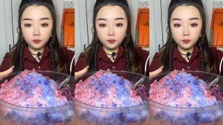 Ice-loving lady, snowflake rice ice, ice-eating voice control Asmr #633