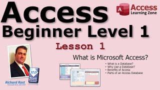 Microsoft Access Beginner 1, Lesson 01: What's Microsoft Access. For Access 2016, 2019, 365 Tutorial