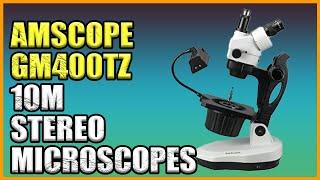 AmScope GM400TZ-10M Digital Trinocular Gemology Stereo Zoom Microscope | Best Microscopes