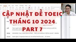 CẬP NHẬT ĐỀ TOEIC THÁNG 10 2024 PART 7