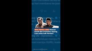 Viral Tweet Lama Ridwan Kamil dan Pramono Anung, Lucu atau Gak Pantes?