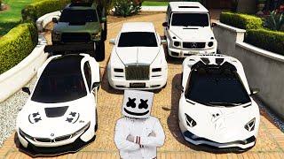 GTA 5 - Stealing Marshmello's Luxury Cars With Michael! | (Real Life Cars#37)