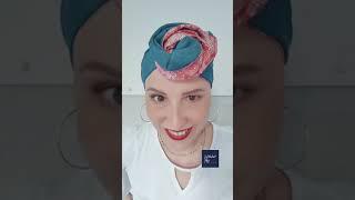 Turbante oncologico sin nudos Wrap me Coral Reef