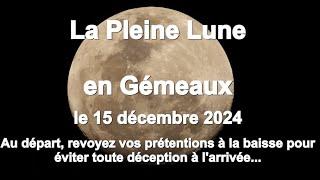 La Pleine du 15 décembre 2024 - Un moment fort pour prendre position et en finir avec l'obsolète...