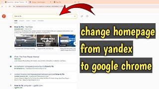 How to change homepage from yandex to google chrome