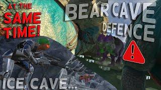 Defending My Bear Cave And Ice Cave AT THE SAME TIME! ARK MTS Chapter 2