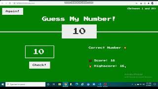 Game: Guess my number? Made by JavaScript