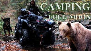 ATV ADVENTURE, Camping on a full moon night, beautiful nature in sunny but cold October. On ODES 650