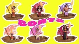 Disney Moana 2 Movie Building Boats with Dolls! Maui, Simea, Loto, Pua, Hei Hei Characters