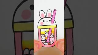 토끼 버블티 스티커 만들기 #rabbit  #bubbletea #juice #paperdiy  #shorts #diy #종이놀이