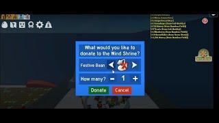 What happens if you donate a festive bean to the wind shrine? Bee Swarm Simulator!