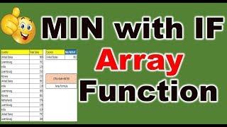 Excel Array formula with MIN and IF function