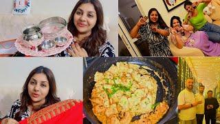 Karwa chauth Kyun??? Mehndi Lag Gayi || Chicken Creamy Garlic ...Must Try || Saree Mehndi All Set