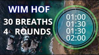 Wim Hof Guided Breathing Session - 4 Rounds For Beginners No Talking