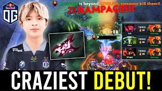 CRAZIEST DEBUT EVER IN DOTA HISTORY??? - OG.23SAVAGE 2X RAMPAGE!!! 