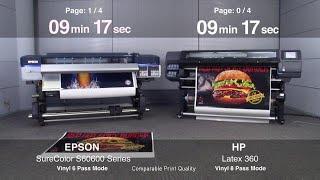 SureColor S60600 vs HP Latex 360 | Adhesive Vinyl Productivity