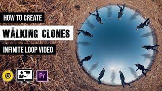 INFINITE LOOP video with WALKING CLONES | With a 360 camera, Premiere Pro & Reframe360 | Gaba VR