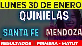 Quinielas Primera y matutina de Santa Fé y Mendoza, Lunes 30 de Enero