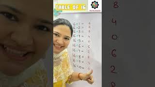 ️Easy Trick to Learn Table of 16/Multiplication Table of 16/Maths Tables/Pahada#shortsfeed #shorts