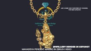 jewellery video render in keyshot/mahadeva pendent making in zbrush..