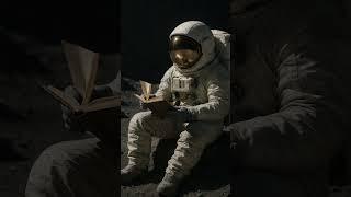 An astronaut reading a book. #space #moon #universe #astronaut #fyp #ai #aivideo #aivideos #fypage