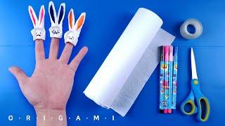 Lucru manual || Iepurasi dragalasi din servetel || Activitati copii || Finger Rabbit Origami ușor