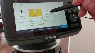 Установка станции, съемка точек, разбивка, обратная задача, с помощью тахеометра Trimble S5 Robotic