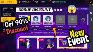 GROUP DISCOUNT EVENT FREE FIRE| FREE FIRE NEW EVENT| FF NEW EVENT TODAY| NEW FF EVENT|FREE FIRE