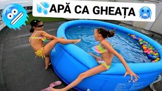 Piscină pentru copii  AM SĂRIT prima dată la bazin anul acesta / challenge cu apa VLOG copii video