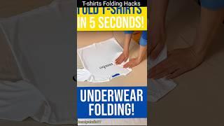 Fold T-Shirts in 5 Seconds!  #Organize #FoldingHacks #SpaceSaving #shorts