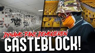 Dynamo-Fans demolieren Gästeblock! (Aachen - Dresden)