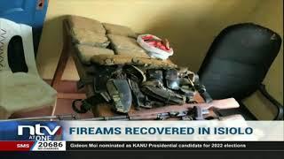 Police recover a cache of illegal firearms including AK 47 rifles from couple in Garbatulla