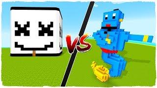 Casa de MARSHMELLO vs casa del GENIO DE LA LÁMPARA DE ALADDIN - MINECRAFT