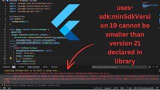 How to Fix uses-sdk19 uses sdk minSdkVersion 19 cannot be smaller than version 21 declared library