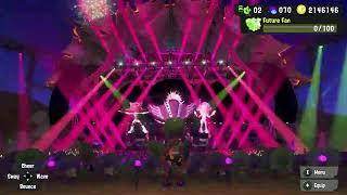 Splatoon 3: All 7 Idols performing at the Grand Festival venue at night