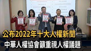 公布2022年十大人權新聞　中華人權協會籲重視人權議題－民視新聞