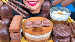 ASMR TRIPLE CHOCOLATE MOUSSE CAKE, CHOCOLATE ICE CREAM, CHOCO PIE, MARSHMALLOW MASSIVE Eating Sounds