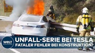 TESLA: Heftige Unfall-Serie! Tödlicher Fehler bei Konstruktion? Autos gehen in Flammen auf