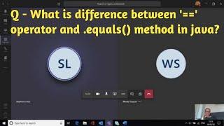 Q - What is difference between the '==' operator and the .equals() method in Java | Selenium java