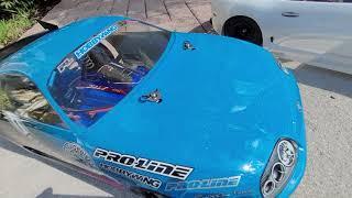 Proline Racing Toyota Supra body on 2 Traxxas Slash 2wd No Prep RC Drag Racing Street Eliminator